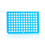 Azenta Life Sciences FrameStar 96 Well PCR Plate Non-Skirted Low Profile Blue Frame Clear Wells H1 C