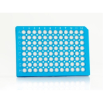 Azenta Life Sciences FrameStar 96 Well PCR Plate Semi-Skirted Blue Frame Clear Wells A12 Cut Corner
