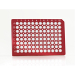 Azenta Life Sciences FrameStar 96 Well PCR Plate Semi-Skirted Red Frame Clear Wells A12 Cut Corner A