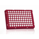 Azenta Life Sciences FrameStar 96 Well PCR Plate Skirted Low Profile Red Frame Clear Wells H1 Cut Co
