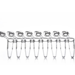 Azenta Life Sciences 0.2mL 8-Well PCR Tube Strips with Attached Flat Strip Caps Clear