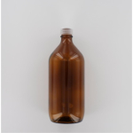 Aurora Scientific 1000mL Amber Glass (Type 3 - Soda Lime) Bottle  with Natural Polypropylene Cap  wi