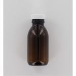 Aurora Scientific 100mL Amber Glass (Type 3 - Soda Lime) Bottle  with White Polypropylene Cap  with