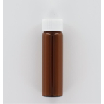 Aurora Scientific 40mL Amber Glass (Borosilicate) Bottle  with White Polypropylene Cap  with Septum