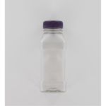 Aurora Scientific 250mL Clear PET (Polyethylene) Bottle  with Purple HDPE Cap