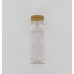 Aurora Scientific 250mL Clear PET (Polyethylene) Bottle  with Gold HDPE Cap