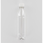 Aurora Scientific 500mL Clear PET (Polyethylene) Bottle  with White Polypropylene Cap