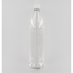Aurora Scientific 1000mL Clear PET (Polyethylene) Bottle  with White Polypropylene Cap