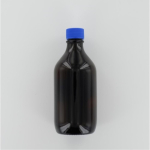 Aurora Scientific 500mL Amber Glass (Type 3 - Soda Lime) Bottle  with Blue Polypropylene Cap  with P