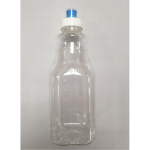 Aurora Scientific 1000mL Clear PET (Polyethylene) Bottle  with White/Blue HDPE (Base) - PP (Cover) -