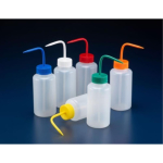 Azlon LDPE Wide Mouth Wash Bottle Driplok Safety Venting Blank Blue PP Closure 500mL