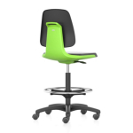 Bimos Labsit 4 Chair PU-foam with Stop and Go Castors Foot Ring Polyamide Base - Green