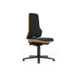 Bimos Neon 1 Chair Glides Synchronous Mechanism Orange Strip Black Artificial Leather