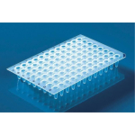 BRAND 96 Well PCR Plate Non-Skirted Standard Profile Elevated Rim Clear Blue Coding H12 Cut Corner