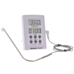 Digital Thermometer with Timer 235mm Stainless Steel Probe with 1m Cable -50 to 300C or F
