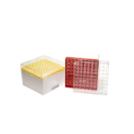 ClearLine 1D Barcoded Polycarbonate Cryogen Box 81 Places 132x132mm for 3-4-5 Tubes - Light Blue Gri