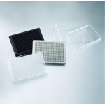 384 Well White with Clear Flat Bottom TC-Treated Microplate, with Lid