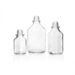 DURAN Square Clear Soda Lime Glass Bottle Narrow Mouth 250mL