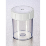 Gosselin Straight 125mL Container, Polypropylene, Clear with Red Screw Cap, Sterile