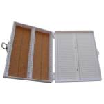 Heathrow Scientific Premium Microscope Slide Box - 100-Place - Cork - White