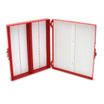 Heathrow Scientific Premium Microscope Slide Box - 100-Place - Foam - Red