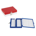 Heathrow Scientific Premium Microscope Slide Box - 100-Place - Foam - White