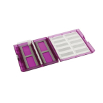 Heathrow Scientific Premium Plus Slide Box - 100 place - translucent purple - pk5