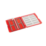 Heathrow Scientific Premium Plus Slide Box - 100 place - translucent red - pk5