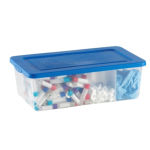 Tubby Polypropylene Storage Bin with Lid &  Dividers, 330x200x115mm, Pack of 5