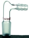 Synthware vacuum or argon adapter with hose connection on side, Joint: ST/NS 14/20