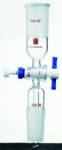Synthware metering flow control straight adapter with PTFE stopcock, Joint: ST/NS 14/20