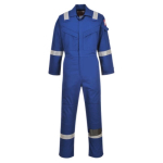 Royal Blue Flame Resistant Anti-Static Coverall Hi-Vis Strips Size XXXXLarge Regular
