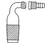 Quickfit right-angle tubing adapter, Joint: ST/NS 24/29