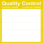 Yellow Quality Control Pharma/Food Labels. Roll of 250 - 150 x 150mm
