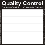 Black Quality Control Ultra Adhesive Labels. Roll of 500 - 95 x 95mm