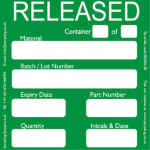 Released Quality Control Ultra Adhesive Labels. Roll of 500 - 95 x 95mm
