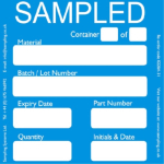 Sampled Quality Control Pharma/Food Labels. Roll of 500 - 95 x 95mm