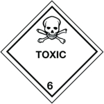 Label 100X100 Toxic 6 Hazard W..