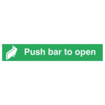 Sign 75x600mm Push Bar To Ope..