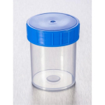 Gosselin Straight 125mL Container, Polypropylene, Clear with Blue Screw Cap, Nonsterile
