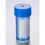 Gosselin Straight 40mL Container, Polypropylene,  Blue with Blue Screw Cap and White Label, Sterile