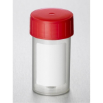 Gosselin Straight 60mL Container, Polypropylene,  Clear with Red Screw Cap and White Label, Sterile