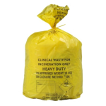 Clinical Waste bags Yellow HD 15x28x39