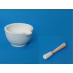 Mortar & Pestle Porc. 200mm Wooden Handle