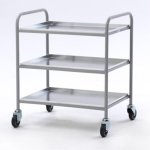 Lab Trolley 3 Tier Aluminium, 915x800x550mm, Tray Size:735x530mm with 40mm Upstand, Clearance  Betwe