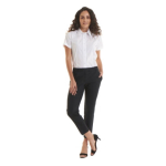 Ladies White Poplin Short Sleeve Shirt 65% Polyester 35% Cotton Size 16