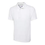 White Unisex Polo Shirt 50% Polyester 50% Cotton Size 4XLarge