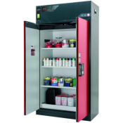 FX-PEGASUS-90 229cm Height 120cm Width Grey with Red Doors - 3x Shelves 1x Insert 1x Bottom Collecti