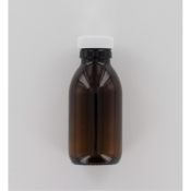 Aurora Scientific 100mL Amber Glass (Type 3 - Soda Lime) Bottle  with White Polypropylene Cap  with