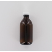 Aurora Scientific 250mL Amber Glass (Type 3 - Soda Lime) Bottle  with White Polypropylene Cap  with